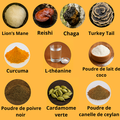 Chaï Latté aux champignons | lait doré adaptogène